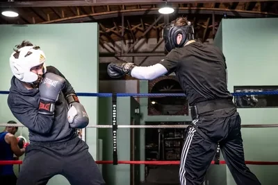 Boxers sparring at Muletown Boxing Club